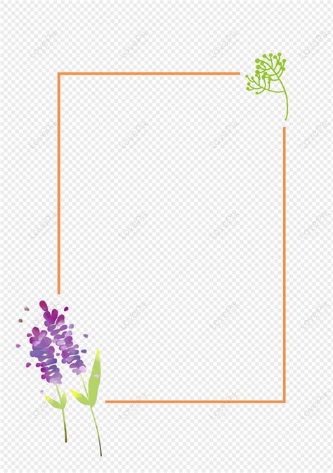 Lavender Border, Green Orange, Flower Lavender, Flower Light PNG Free Download And Clipart Image ...