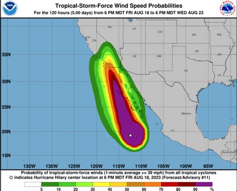 Hurricane Hilary Tracker, Maps Forecast Times Wind Will Hit California