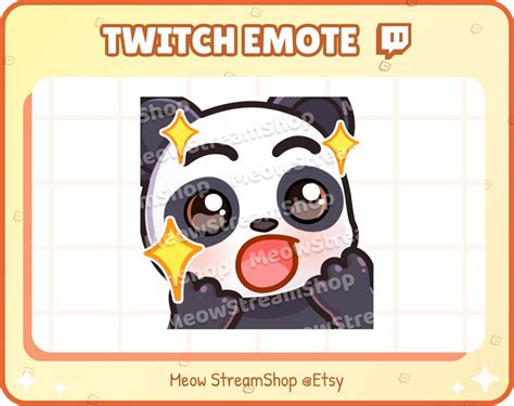 Twitch Emote / Panda Amazed, Sparkle, Wow Emotes / Cute Kawaii Panda Sub Emoji - Etsy