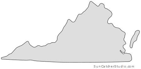 Free Virginia map outline shape state stencil clip art scroll saw pattern print download ...