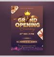 Grand opening party invitation or flyer design Vector Image