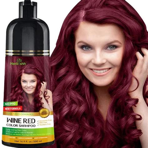 Herbishh Wine Red Hair Color Shampoo — Get Bold, Natural, 55% OFF