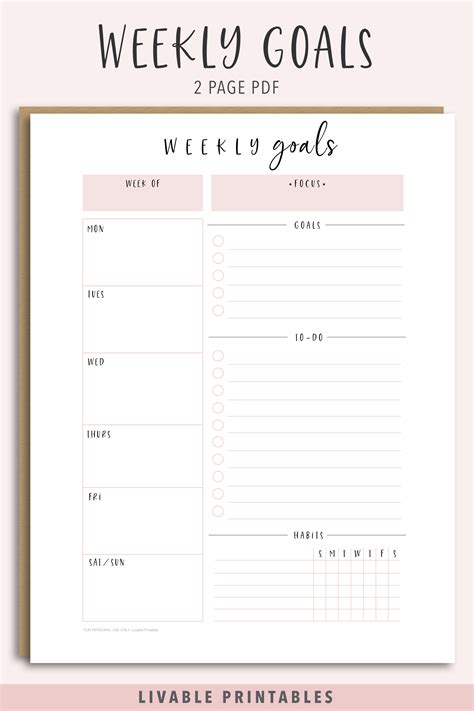 Goal Planner Printable