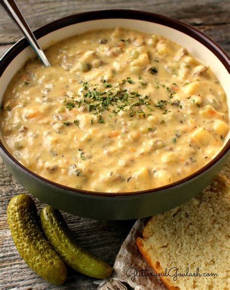 Creamy Cheeseburger Soup - Glitter and Goulash