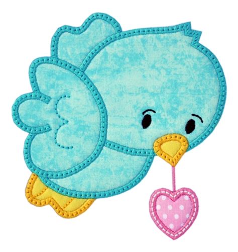 Spring Heart Bird Applique