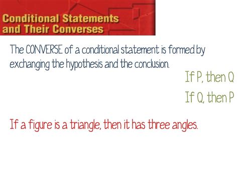 Geometry conditional statements and their converse