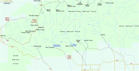 Map of the Uinta Mountains, Utah