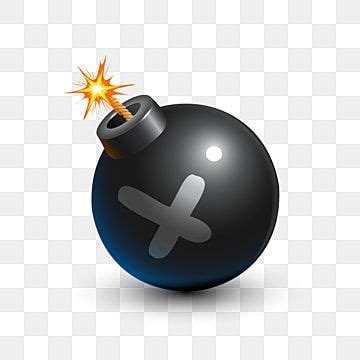 Bomb Fuse Vector PNG Images, Cartoon Round Black Bomb With Fuse ...