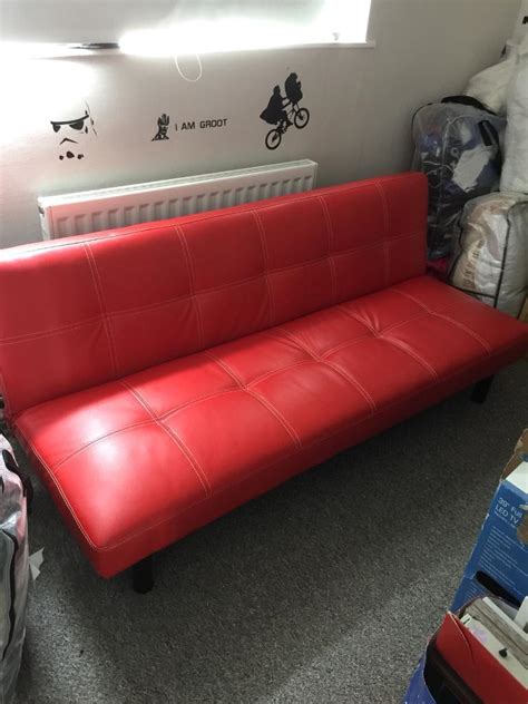 Red faux leather sofa bed / chair | in Coventry, West Midlands | Gumtree