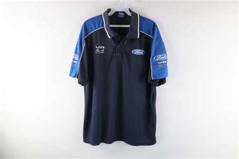 Vintage Ford Motor Co Racing V8 5.4 Litre Collared Polo Shirt Blue ...