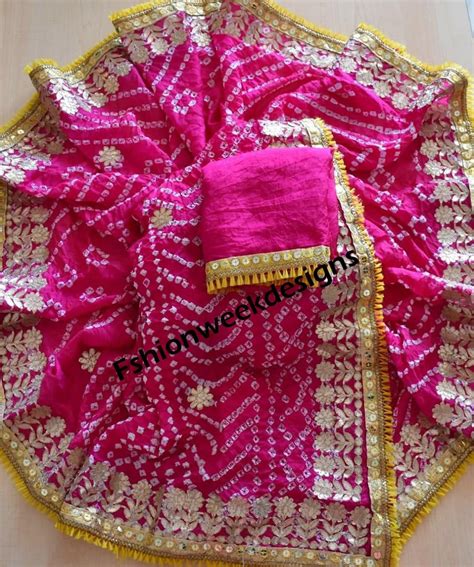 Traditional Bandhani Saree With Blouse Rajasthani Silk Bandhej - Etsy