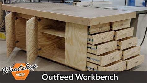Table Saw Outfeed Table With Plans - Woodshop Mike | Workbench, Woodworking tips, Diy woodworking