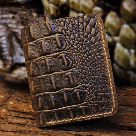 Fashion Alligator Genuine Leather Men Wallets Crocodile Pattern Cowhide ...