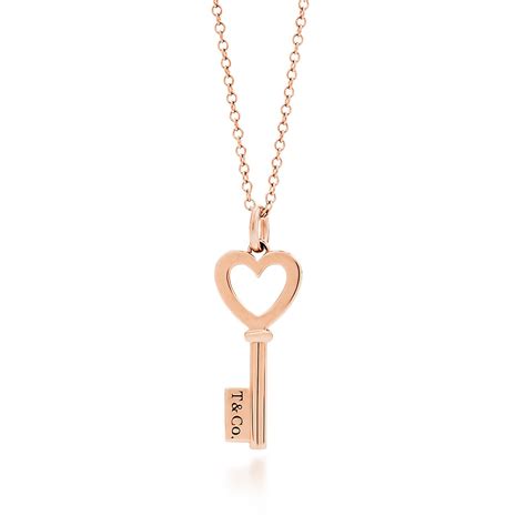 Tiffany Keys heart key pendant in 18k rose gold, mini. | Tiffany & Co.