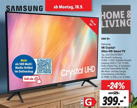 Samsung 4k-crystal-ultra-hd-smart-tv Angebot bei Lidl - 1Prospekte.de