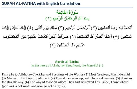 SURAH AL-FATIHA with English Translation - Islamic History