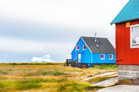 Colorful Houses in Greenland Stock Photo - Image of iceberg, national ...