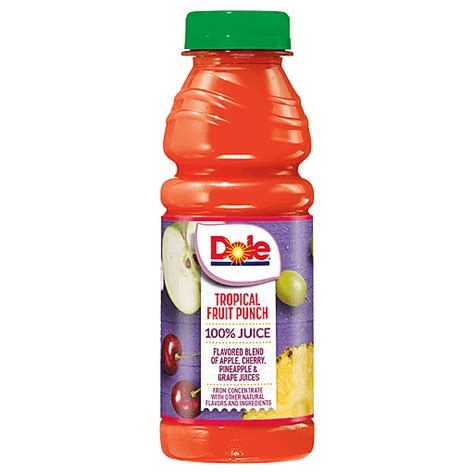 Dole Dole 100% Juice Tropical Fruit Punch 15.2 Fl Oz Bottle 15.2 fl oz | Juice & Lemonade ...