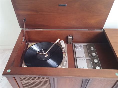 60s ZENITH X910 console stereo record player mid century walnut cabinet modern | eBay