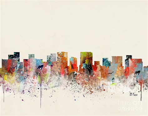 El Paso Skyline Painting by Bri Buckley - Fine Art America