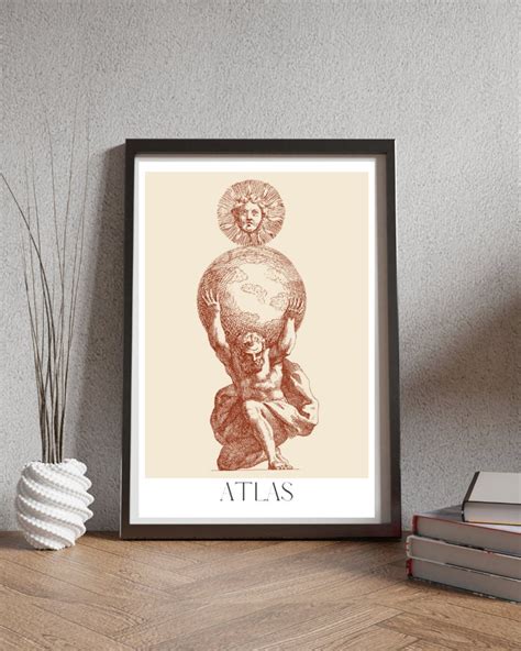 Atlas Greek Titan Greek Mythology Print Academia Decor | Etsy