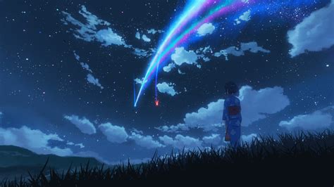 Your Name Anime Comet Scenery Art Wallpaper Kimi No Na Wa Wallpaper Images