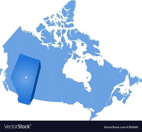 Map of canada - alberta province Royalty Free Vector Image