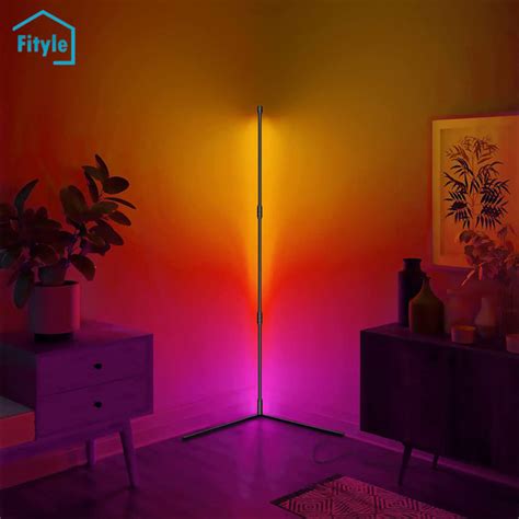 Fityle Corner Floor Lamp Standing LED Color Changing Dimmable Lamp ...