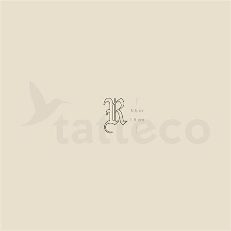 Old English R Letter Temporary Tattoo - Set of 3 – Tatteco