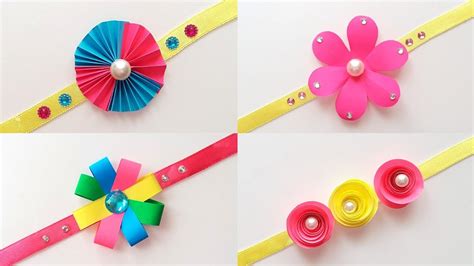 DIY : 4 Beautiful Rakhi Ideas How to make paper rakhi • easy rakhi ideas for school competition