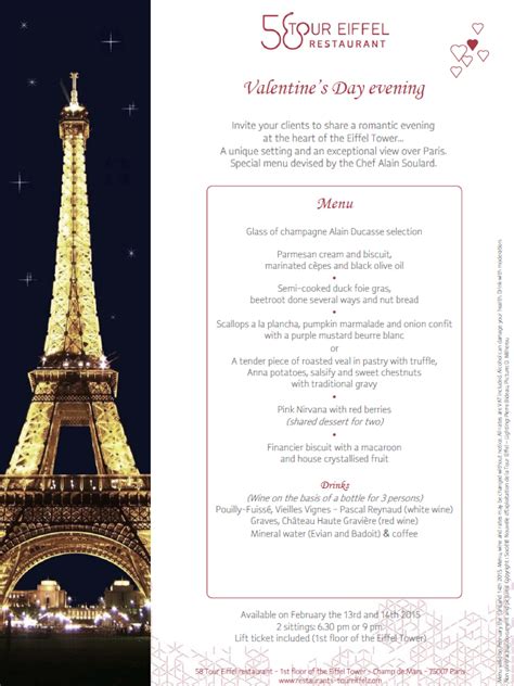 Enjoy a dinner at restaurant 58 at the Eiffel Tower. Get your tickets here!