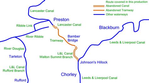 √ Lancaster Canal Map Bridge Numbers