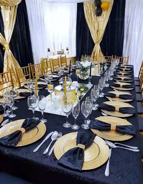 Clipkulture | Black, White and Gold Themed Table Setting Decor