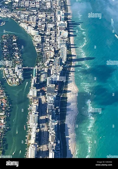 Aerial view of Miami Beach Stock Photo - Alamy