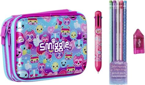 Smiggle Pencil Case Gift Set - 'Says' Double Hardtop x 4 Piece (Pink ...