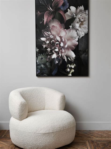 Floral Glass Wall Art 80x120cm - Libra Interiors