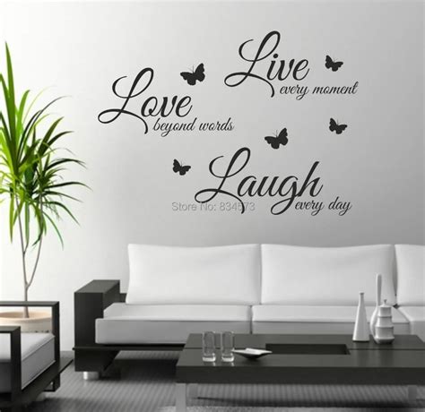 Live Laugh Love Quote With Butterflies Wall Art Stickers Wall Decal Home DIY Decoration Decor ...