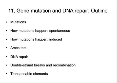 Answered: 11, Gene mutation and DNA repair:… | bartleby