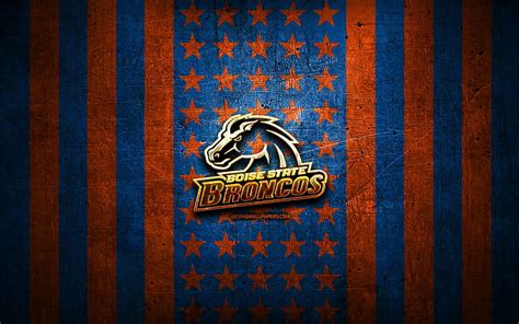 2K free download | Boise State Broncos flag, NCAA, blue orange metal ...