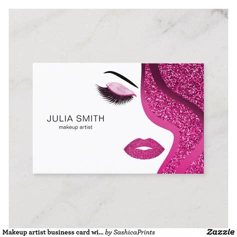 Makeup artist business card with glitter effect | Zazzle.com | Makeup ...