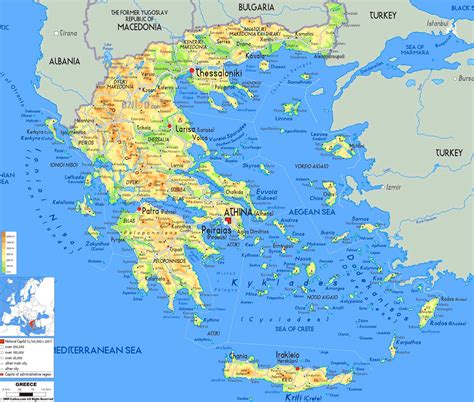 detailed greece physical map – Travel Around The World – Vacation Reviews