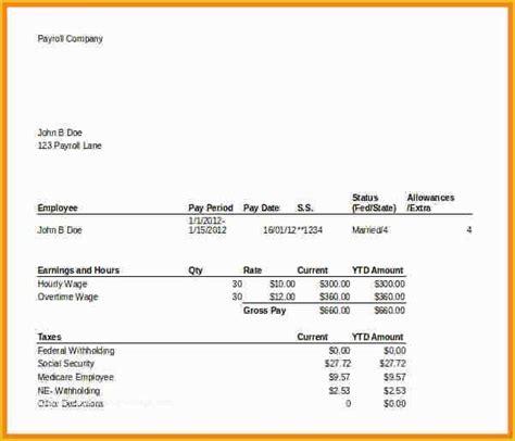 Free Pay Stub Template Of 7 Pay Stub Template Excel Free | Heritagechristiancollege