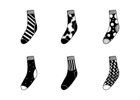 Set of Sock Black Silhouette 11702854 Vector Art at Vecteezy