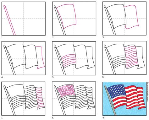 How To Draw The American Flag Really Easy Drawing Tutoria Images