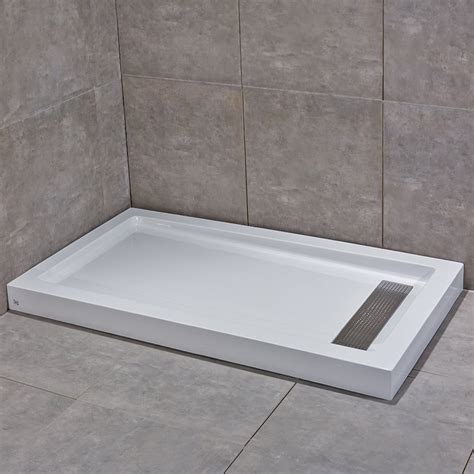 Woodbridge Reversible Acrylic Shower Base with Recessed Trench Side ...