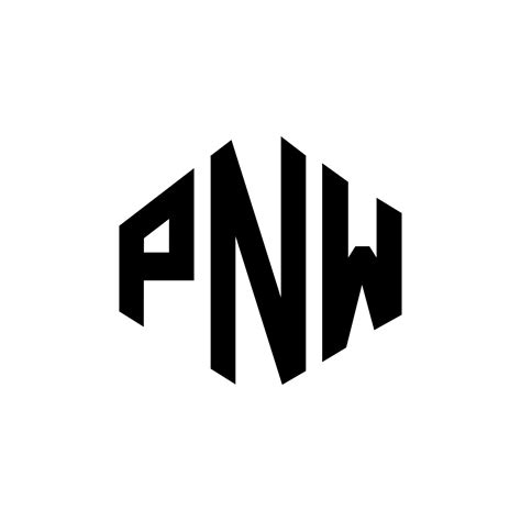 PNW letter logo design with polygon shape. PNW polygon and cube shape ...