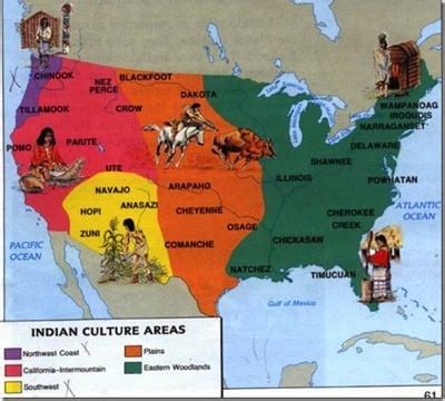 Blank Native American Regions Map