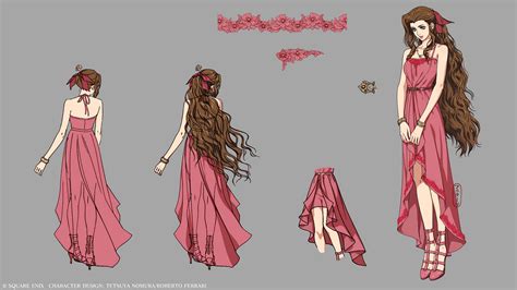 Square Enix Shared FFVII Remake Aerith Wall Market Dress Concept Art - Siliconera