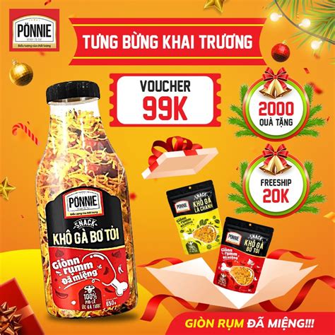 Khô gà lá chanh hũ 300g Ponnie thế giới ăn vặt Sài Gòn - MixASale