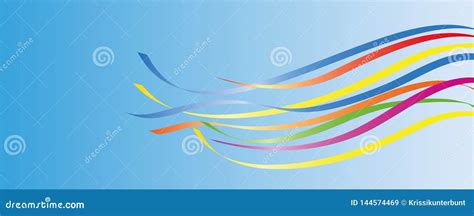 Colorful Maypole Ribbons in Blue Sky Stock Vector - Illustration of ...